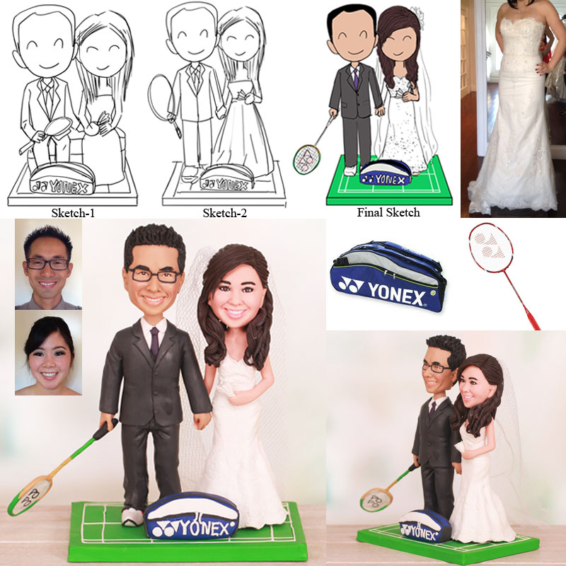 Badminton Wedding Cake Toppers